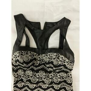 Y2K Body Con Black/ Silver  Floral Dress